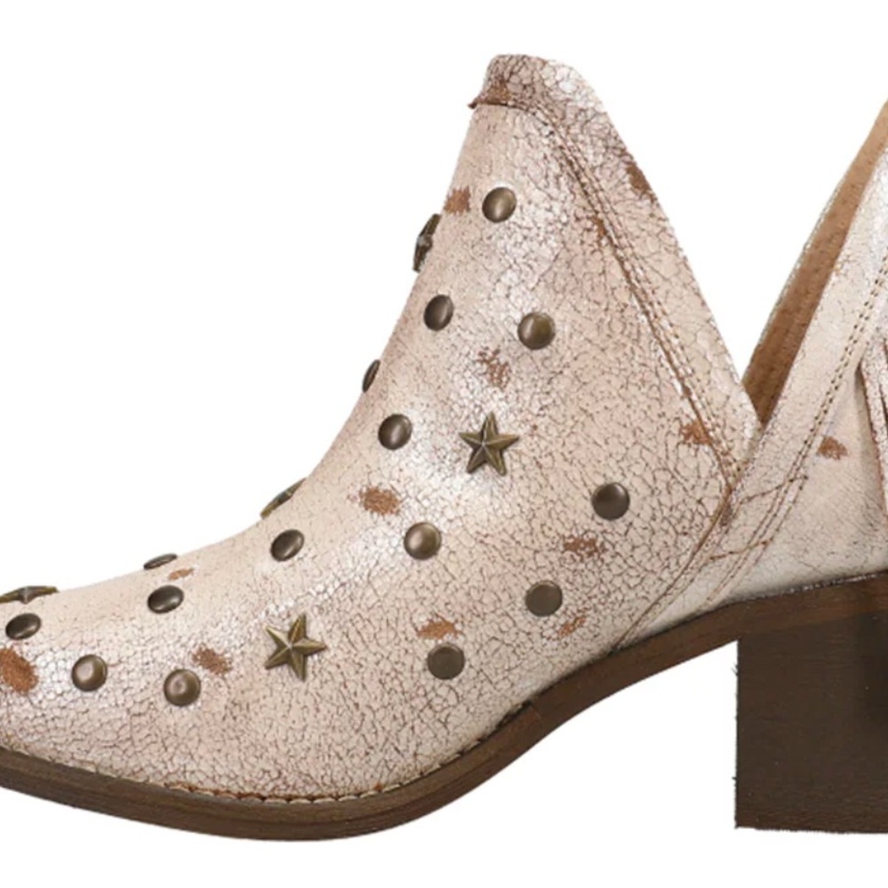 Circle G Silver Studded Fringe Ankle Boots - Picture 2 of 10